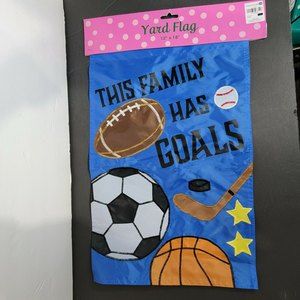 Christmas Tree Shops This Family Has Goals Sport Embroidered Yard Flag 12" X 18"